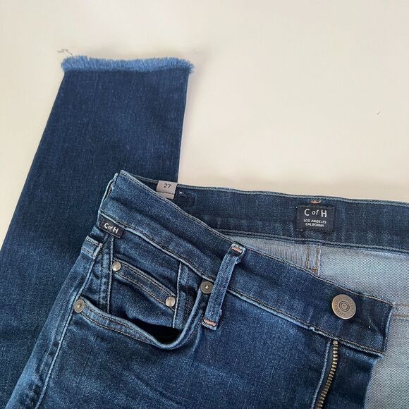 Citizens of Humanity Denim - Citizens of Humanity Rocket Jeans Size 27x28 Women High Rise Skinny Raw Hem Dark